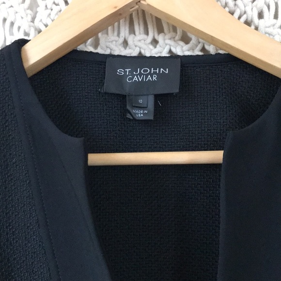 ST. John Caviar One button black blazer sz 10 - Picture 4 of 12